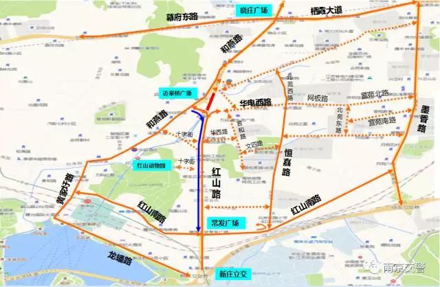 媒体推荐  晓庄广场施工分为四期,各方向正常转向,条件最差的阶段路口