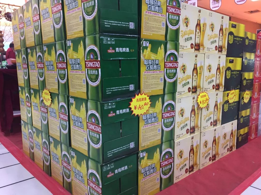 (潍坊,烟台青岛啤酒超市堆头)