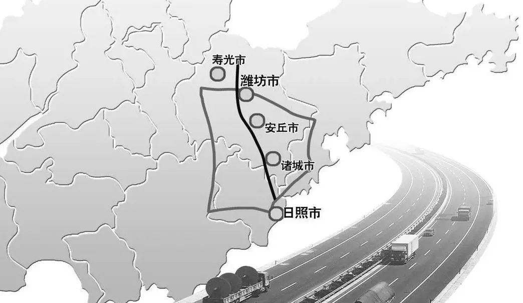 与青兰高速公路相交,止于日东高速公路,途径潍坊市潍城区,昌乐县,安丘