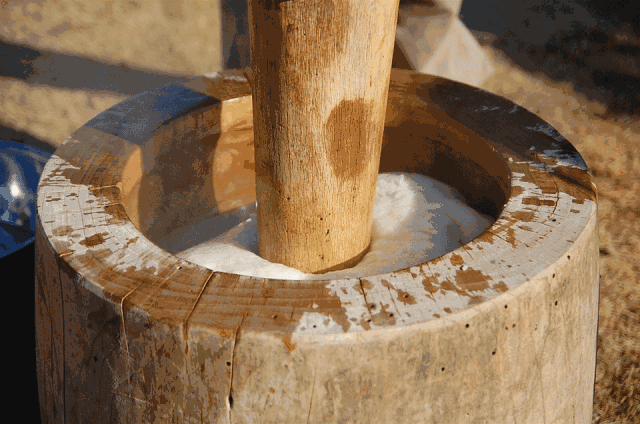 你们那儿还会这样打年糕吗?