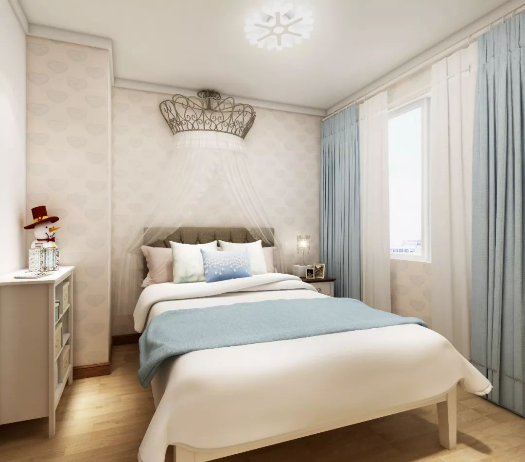 蓝色的布艺组成了奇幻的"海贼王"世界海贼王主题男孩房价格:23200元你