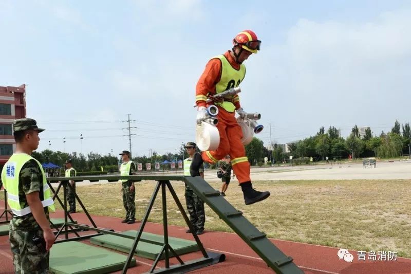 全省消防部隊夏季訓練東部賽區第一次區域比武競賽在青島拉開帷幕